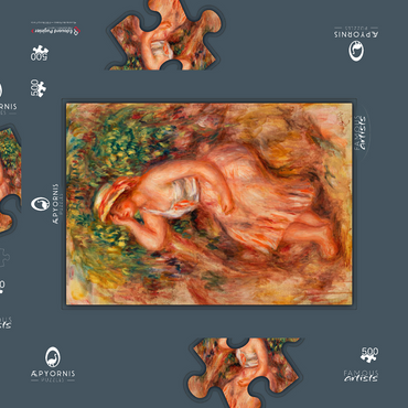 Darstellung des Puzzle Motivs Woman Daydreaming (Rêveuse) (1913) by Pierre-Auguste Renoir 500 Puzzle Schachtel 3D Modell