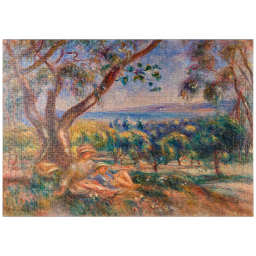Darstellung des Puzzle Motivs puzzleplate Landscape with Figures, near Cagnes (Paysage avec figures, environs de Cagnes) (1910) by Pierre-Auguste Renoir 1000 Puzzle
