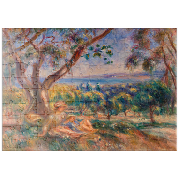 Darstellung des Puzzle Motivs puzzleplate Landscape with Figures, near Cagnes (Paysage avec figures, environs de Cagnes) (1910) by Pierre-Auguste Renoir 100 Puzzle