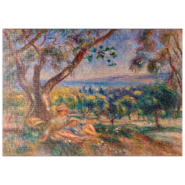 Darstellung des Puzzle Motivs puzzleplate Landscape with Figures, near Cagnes (Paysage avec figures, environs de Cagnes) (1910) by Pierre-Auguste Renoir 500 Puzzle