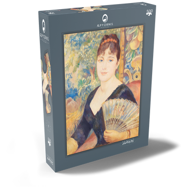 Darstellung des Puzzle Motivs Woman with Fan (Femme à l'éventail) (1886) by Pierre-Auguste Renoir 500 Puzzle Schachtel Ansicht2