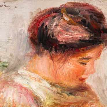 Darstellung des Puzzle Motivs Head of Young Girl (Tête de jeune fille) (1905–1908) by Pierre-Auguste Renoir 500 Puzzle 3D Modell