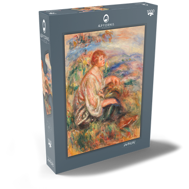 Darstellung des Puzzle Motivs Woman in Tulle Blouse and Black Skirt (Femme en blouse de tulle et en jupe noire dans un paysage) (1917) by Pierre-Auguste Renoir 1000 Puzzle Schachtel Ansicht2