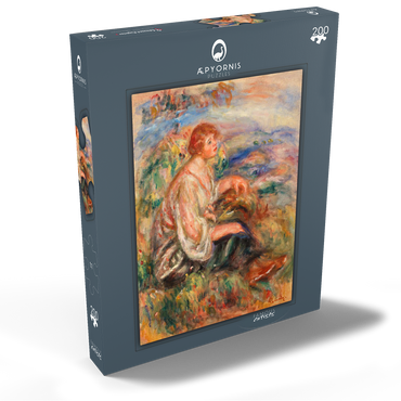 Darstellung des Puzzle Motivs Woman in Tulle Blouse and Black Skirt (Femme en blouse de tulle et en jupe noire dans un paysage) (1917) by Pierre-Auguste Renoir 200 Puzzle Schachtel Ansicht2