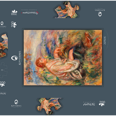 Darstellung des Puzzle Motivs Woman in Tulle Blouse and Black Skirt (Femme en blouse de tulle et en jupe noire dans un paysage) (1917) by Pierre-Auguste Renoir 200 Puzzle Schachtel 3D Modell