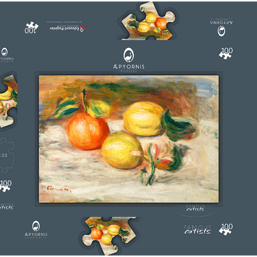 Darstellung des Puzzle Motivs Lemons and Orange (Citrons et orange) (1913) by Pierre-Auguste Renoir 100 Puzzle Schachtel 3D Modell