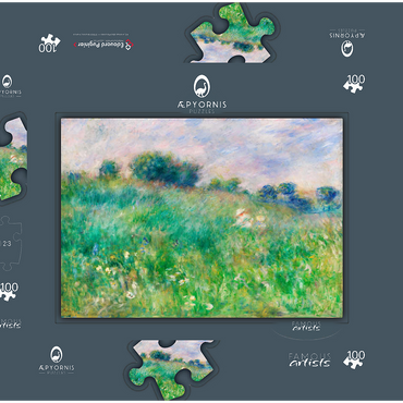 Darstellung des Puzzle Motivs Meadow (La Prairie) (1880) by Pierre-Auguste Renoir 100 Puzzle Schachtel 3D Modell