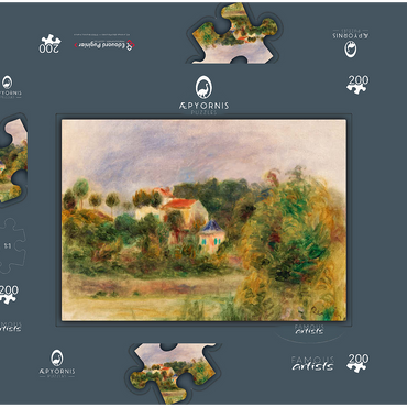 Darstellung des Puzzle Motivs Houses in a Park (Maisons dans un parc) (1911) by Pierre-Auguste Renoir 200 Puzzle Schachtel 3D Modell