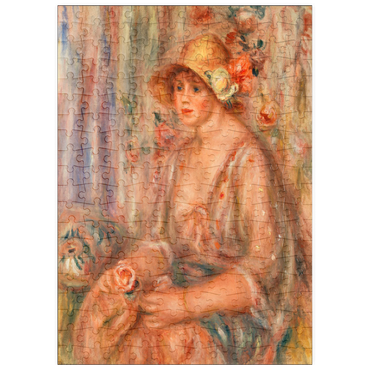 Darstellung des Puzzle Motivs puzzleplate Woman in Muslin Dress (Femme en robe de mousseline) (1917) by Pierre-Auguste Renoir 200 Puzzle