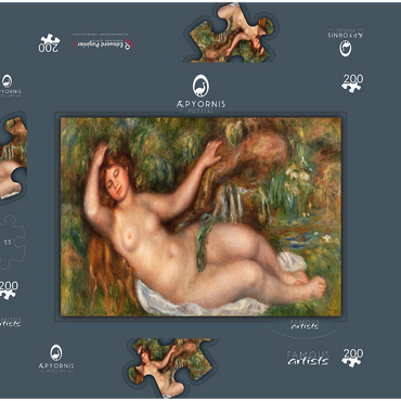 Darstellung des Puzzle Motivs Reclining Nude (Femme nue couchée) (1910) by Pierre-Auguste Renoir 200 Puzzle Schachtel 3D Modell