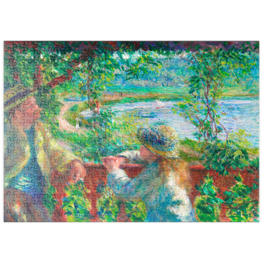 Darstellung des Puzzle Motivs puzzleplate Near the Lake (1879–1890) by Pierre-Auguste Renoir 500 Puzzle
