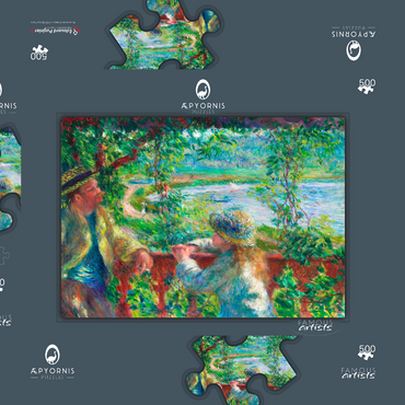 Darstellung des Puzzle Motivs Near the Lake (1879–1890) by Pierre-Auguste Renoir 500 Puzzle Schachtel 3D Modell