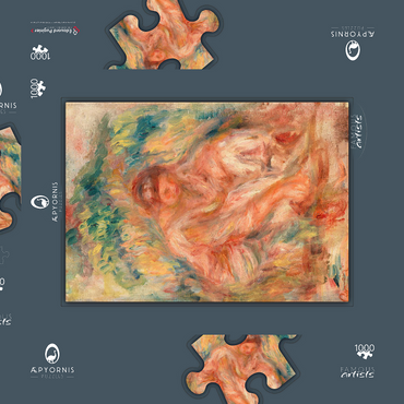 Darstellung des Puzzle Motivs Sketch of a Woman (Esquisse de femme) (1916) by Pierre-Auguste Renoir 1000 Puzzle Schachtel 3D Modell