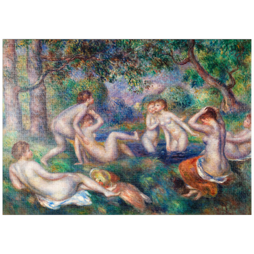 Darstellung des Puzzle Motivs puzzleplate Bathers in the Forest (Baigneuses dans la forêt) (1897) by Pierre-Auguste Renoir 1000 Puzzle