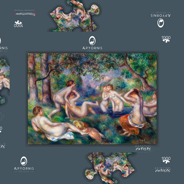Darstellung des Puzzle Motivs Bathers in the Forest (Baigneuses dans la forêt) (1897) by Pierre-Auguste Renoir 1000 Puzzle Schachtel 3D Modell