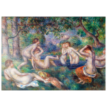 Darstellung des Puzzle Motivs puzzleplate Bathers in the Forest (Baigneuses dans la forêt) (1897) by Pierre-Auguste Renoir 100 Puzzle