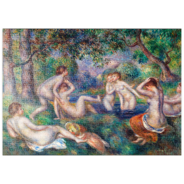 Darstellung des Puzzle Motivs puzzleplate Bathers in the Forest (Baigneuses dans la forêt) (1897) by Pierre-Auguste Renoir 500 Puzzle