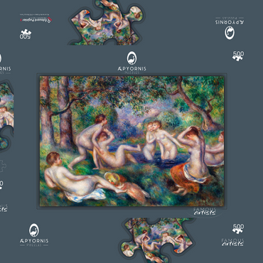 Darstellung des Puzzle Motivs Bathers in the Forest (Baigneuses dans la forêt) (1897) by Pierre-Auguste Renoir 500 Puzzle Schachtel 3D Modell