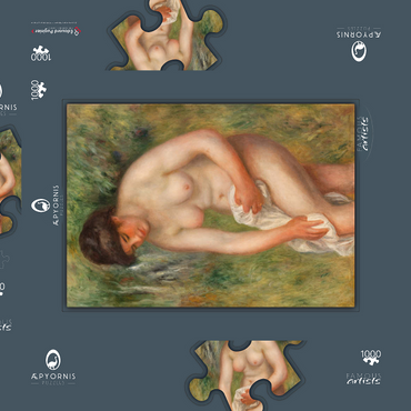 Darstellung des Puzzle Motivs Bather Drying Herself (Baigneuse s'essuyant) (1901–1902) by Pierre-Auguste Renoir 1000 Puzzle Schachtel 3D Modell