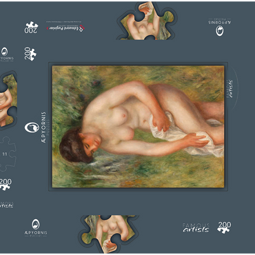 Darstellung des Puzzle Motivs Bather Drying Herself (Baigneuse s'essuyant) (1901–1902) by Pierre-Auguste Renoir 200 Puzzle Schachtel 3D Modell
