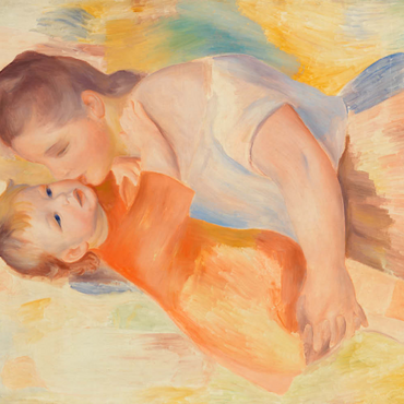 Darstellung des Puzzle Motivs Washerwoman and Child (La Blanchisseuse et son enfant) (1886) by Pierre-Auguste Renoir 100 Puzzle 3D Modell