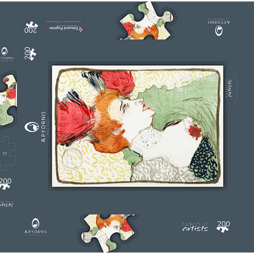 Darstellung des Puzzle Motivs Bust of Mademoiselle Lender (1895) by Henri de Toulouse–Lautrec 200 Puzzle Schachtel 3D Modell