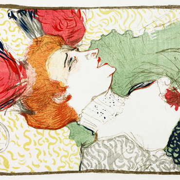 Darstellung des Puzzle Motivs Bust of Mademoiselle Lender (1895) by Henri de Toulouse–Lautrec 500 Puzzle 3D Modell