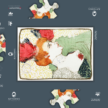 Darstellung des Puzzle Motivs Bust of Mademoiselle Lender (1895) by Henri de Toulouse–Lautrec 500 Puzzle Schachtel 3D Modell