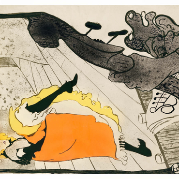 Darstellung des Puzzle Motivs Jane Avril (1893) print by Henri de Toulouse–Lautrec 100 Puzzle 3D Modell