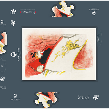 Darstellung des Puzzle Motivs Balcony with a Gilded Grotesque Mask (1894) print by Henri de Toulouse–Lautrec 100 Puzzle Schachtel 3D Modell