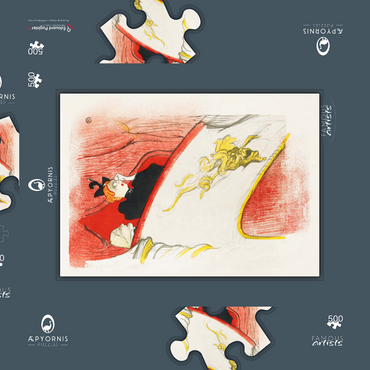 Darstellung des Puzzle Motivs Balcony with a Gilded Grotesque Mask (1894) print by Henri de Toulouse–Lautrec 500 Puzzle Schachtel 3D Modell