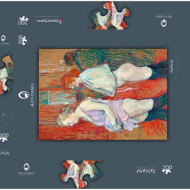 Darstellung des Puzzle Motivs Rue des Moulins (1894) by Henri de Toulouse–Lautrec 200 Puzzle Schachtel 3D Modell