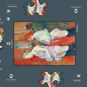Darstellung des Puzzle Motivs Rue des Moulins (1894) by Henri de Toulouse–Lautrec 500 Puzzle Schachtel 3D Modell