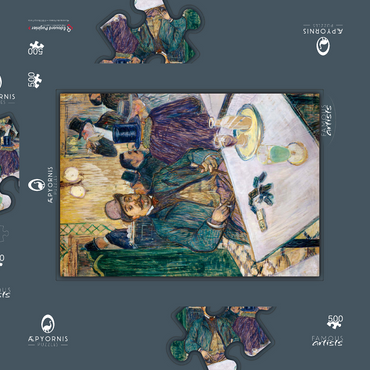 Darstellung des Puzzle Motivs Monsieur Boileau at the Café (1893) by Henri de Toulouse–Lautrec 500 Puzzle Schachtel 3D Modell