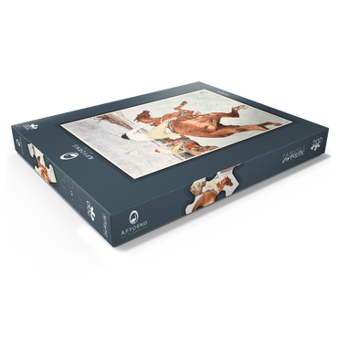 Darstellung des Puzzle Motivs The Jockey (1899) by Henri de Toulouse–Lautrec 200 Puzzle Schachtel Ansicht1