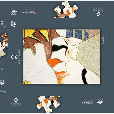Darstellung des Puzzle Motivs L' Anglais au Moulin Rouge (1892) by Henri de Toulouse–Lautrec 100 Puzzle Schachtel 3D Modell