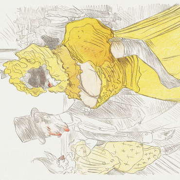 Darstellung des Puzzle Motivs Affiche Au Bal des Etudiants (1900) by Henri de Toulouse–Lautrec 1000 Puzzle 3D Modell