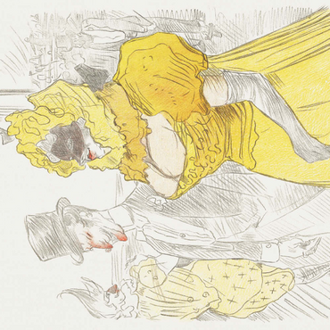 Darstellung des Puzzle Motivs Affiche Au Bal des Etudiants (1900) by Henri de Toulouse–Lautrec 100 Puzzle 3D Modell