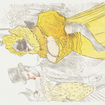 Darstellung des Puzzle Motivs Affiche Au Bal des Etudiants (1900) by Henri de Toulouse–Lautrec 500 Puzzle 3D Modell