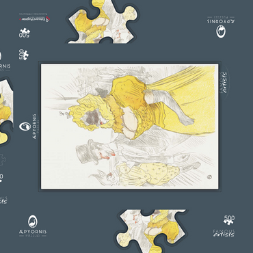 Darstellung des Puzzle Motivs Affiche Au Bal des Etudiants (1900) by Henri de Toulouse–Lautrec 500 Puzzle Schachtel 3D Modell