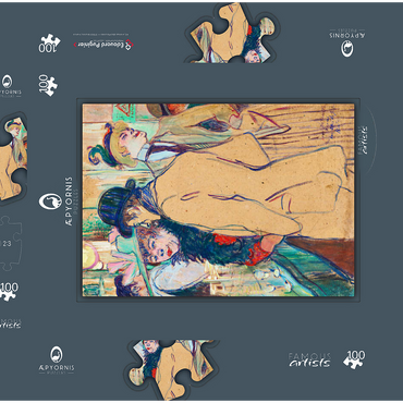 Darstellung des Puzzle Motivs Alfred la Guigne (1894) by Henri de Toulouse–Lautrec 100 Puzzle Schachtel 3D Modell