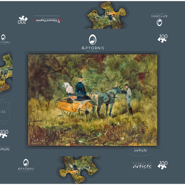 Darstellung des Puzzle Motivs The Trap (1880) by Henri de Toulouse–Lautrec 100 Puzzle Schachtel 3D Modell