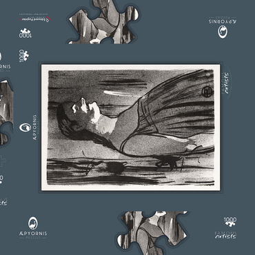 Darstellung des Puzzle Motivs Le Café-concert: Mme. Abdala (1893) by Henri de Toulouse–Lautrec 1000 Puzzle Schachtel 3D Modell