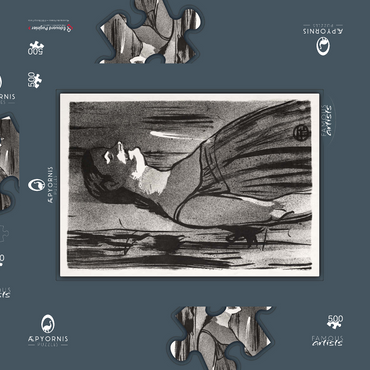 Darstellung des Puzzle Motivs Le Café-concert: Mme. Abdala (1893) by Henri de Toulouse–Lautrec 500 Puzzle Schachtel 3D Modell