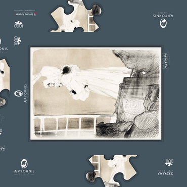 Darstellung des Puzzle Motivs Miss May Belfort (1895) by Henri de Toulouse–Lautrec 1000 Puzzle Schachtel 3D Modell
