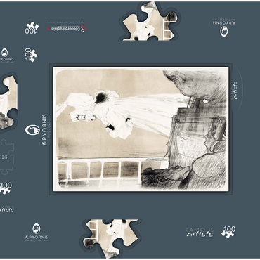 Darstellung des Puzzle Motivs Miss May Belfort (1895) by Henri de Toulouse–Lautrec 100 Puzzle Schachtel 3D Modell