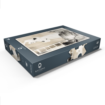 Darstellung des Puzzle Motivs Miss May Belfort (1895) by Henri de Toulouse–Lautrec 500 Puzzle Schachtel Ansicht1