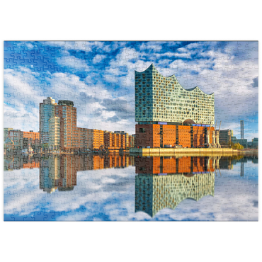 Darstellung des Puzzle Motivs puzzleplate Reflexion der Elbphilharmonie in Hamburg 500 Puzzle