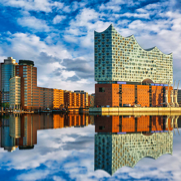 Darstellung des Puzzle Motivs Reflexion der Elbphilharmonie in Hamburg 500 Puzzle 3D Modell