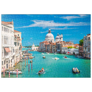 Darstellung des Puzzle Motivs puzzleplate Canal Grande bei Sonnenschein im Sommer, Venedig, Italien 500 Puzzle